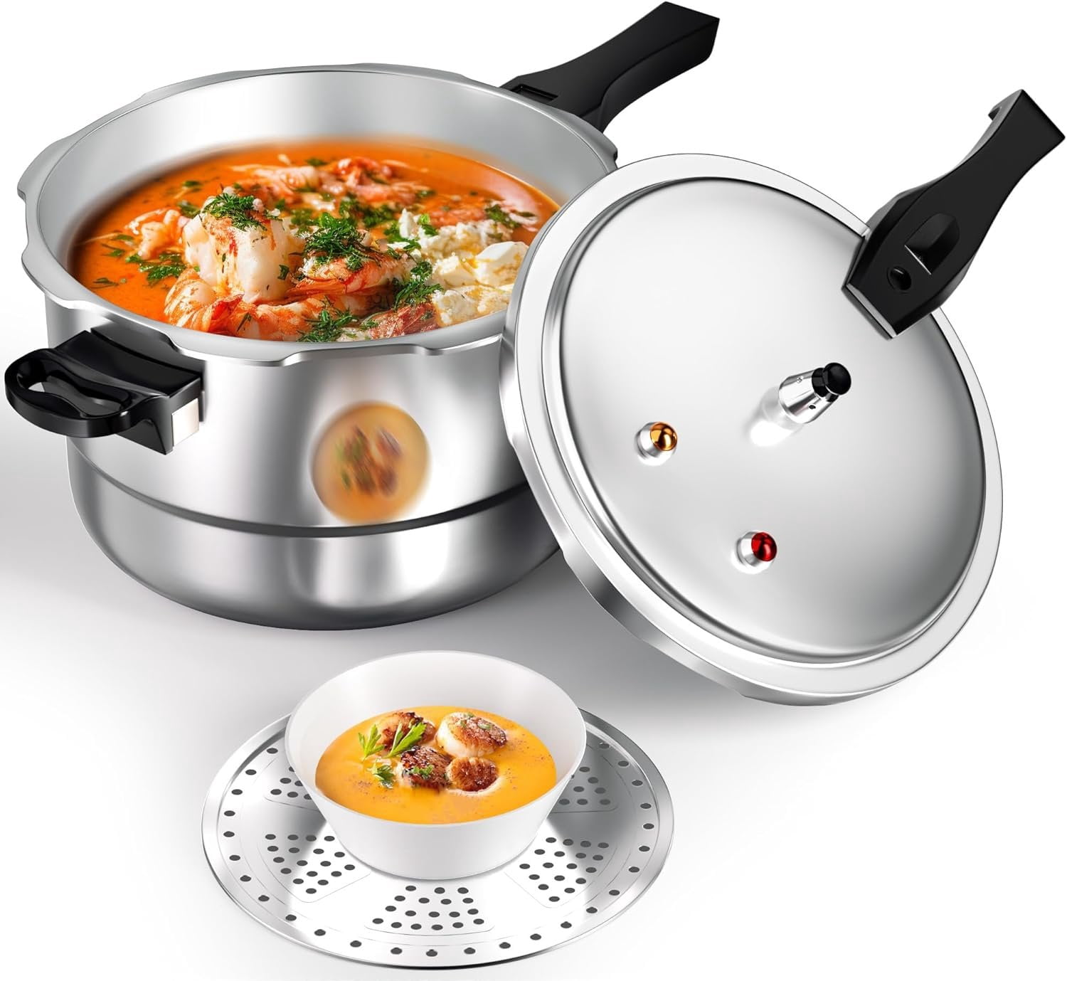 Cooker Device 8Qt Cooker w/Release Valve & Multiple Protective Devices, Canner ...