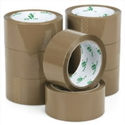 8Rolls Brown Packing Tape 2.4mil x 1.88inch x 50yds, Shipping Tape for Heavy Duty, Moving, Packing, BOMEI PACK