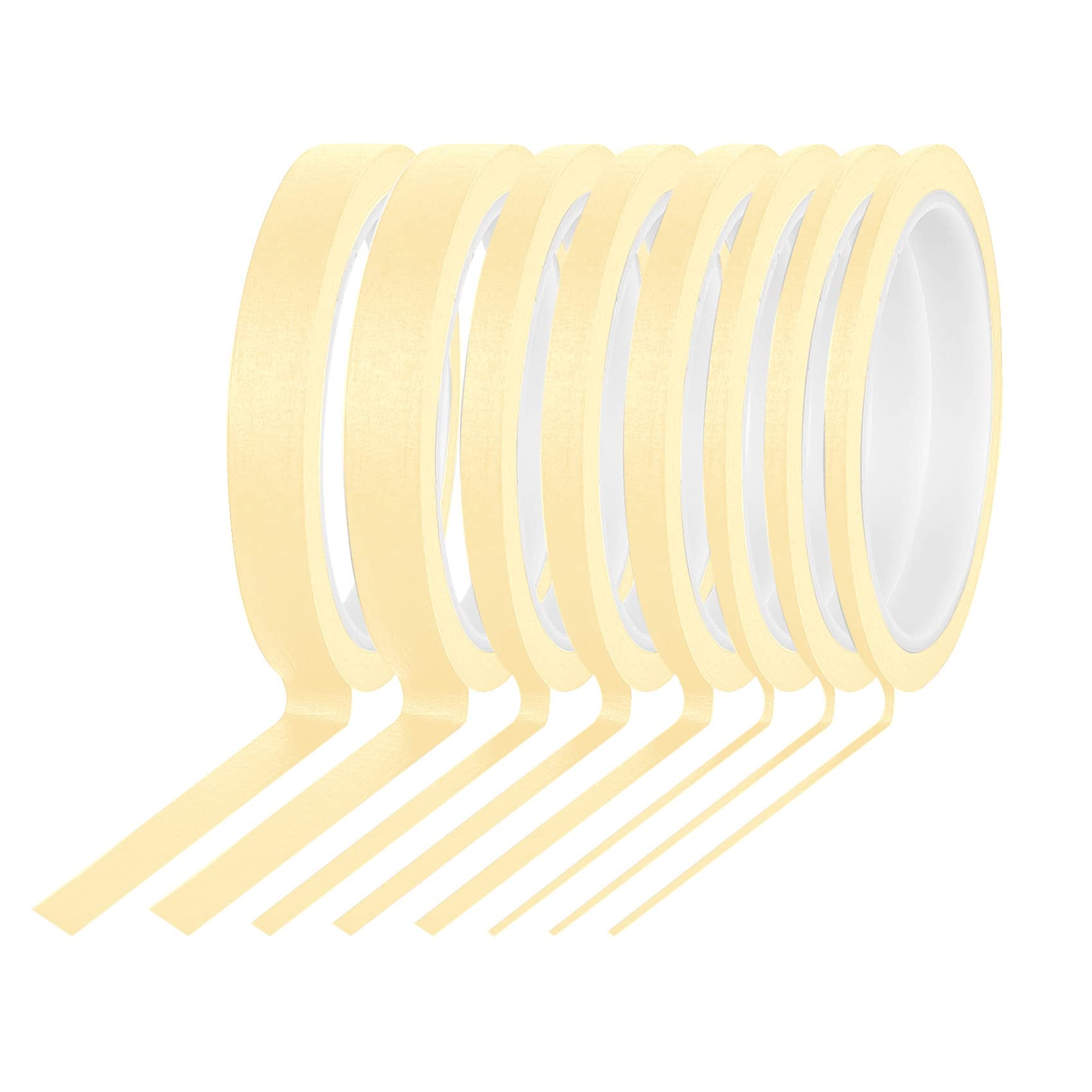 8Rolls Thin Painters Tape Total 176yards 1/8, 1/4, 1/2 inch Width