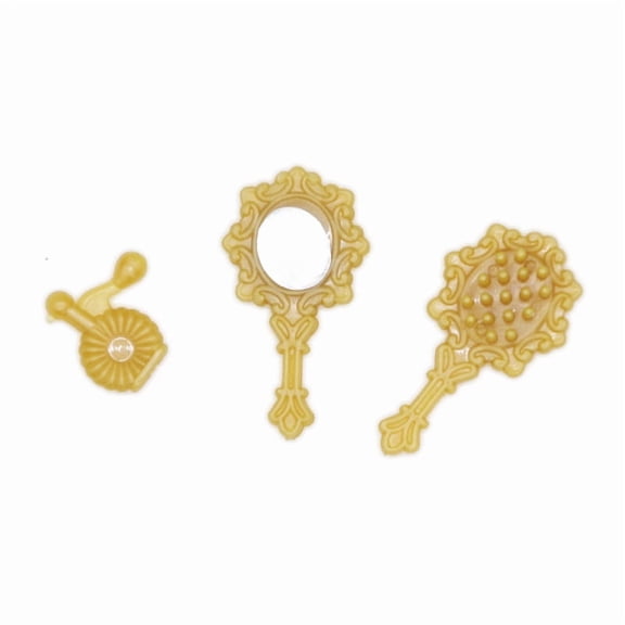 8Set Perfume Mirror Comb Play House Toy Kits Micro Landscape Dollhouse Accessories Pretending Prop Decorations Goldenrod 30mm