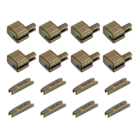 8Set Zipper Latch Slider Retainer Kits,  #3 Zipper Bottom Stoppers, Bronze