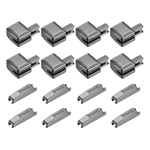 8Set Zipper Latch Slider Retainer Kits, #5 Zipper Bottom Stoppers, Black