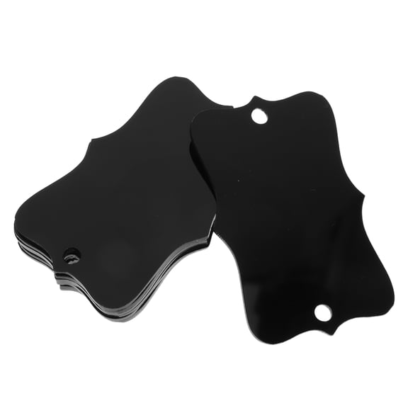 8Sets Elegant Black Acrylic Basket Labels Writable Chalk Friendly Storage Tags for Home Use