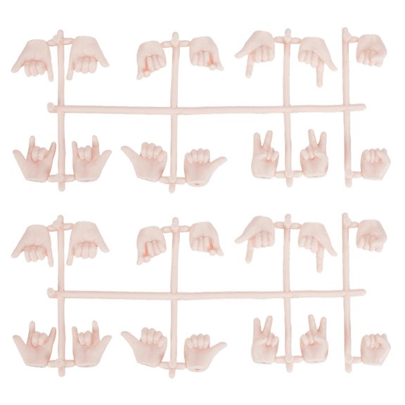 8Sets PVC BJD Gesture Accessories DIY Making Supplies PeachPuff 85x185x11mm DIY