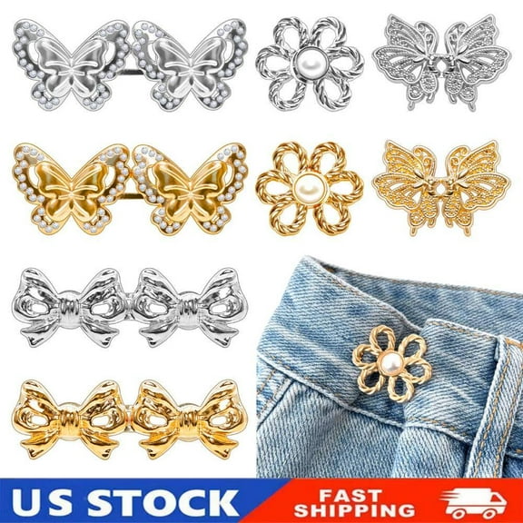 8Sets Pant Waist Tightener,Adjustable Detachable Decorative Waist Buckles Button