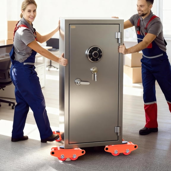 8T/17637lbs Machinery Mover Skates, 4 Pcs Machinery Skate Dolly, Industrial Heavy Duty Skate Dolly with 4 Wheels & 360 Rotation Non-Slip Tray for Factory Machinery Relocation