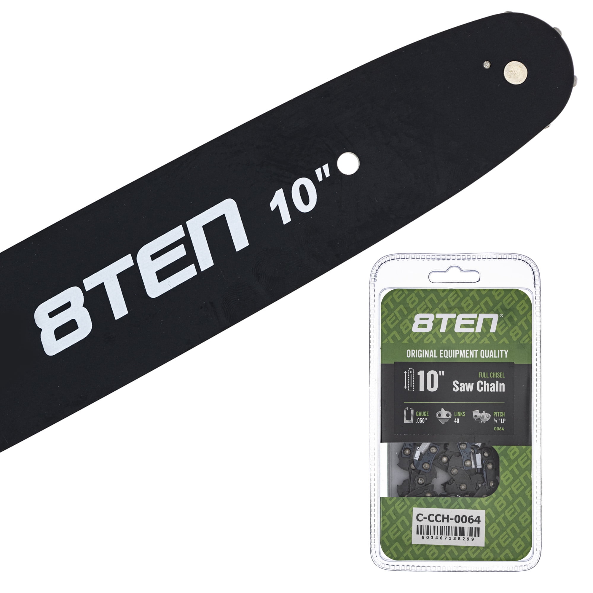 8TEN 10" Chainsaw Bar & Chain .050 3/8LP 40DL for Husqvarna Echo ...
