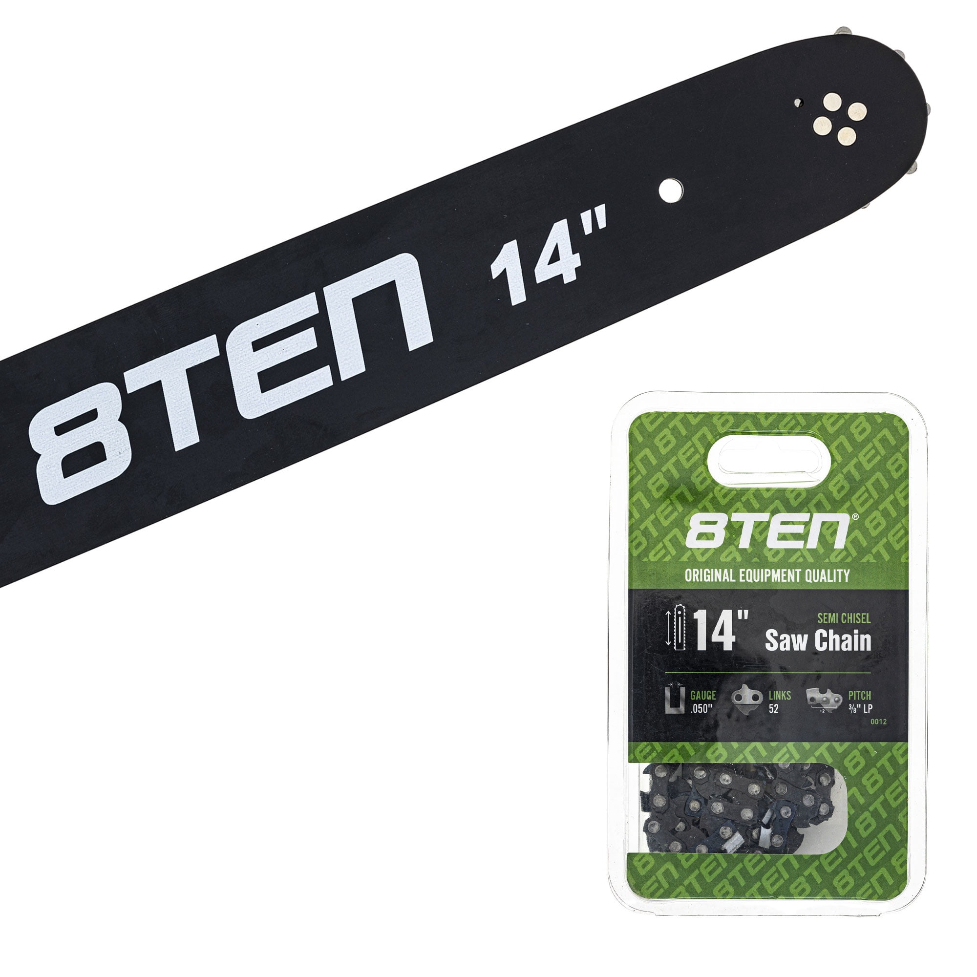 8TEN 14" Chainsaw Bar & Chain .050 3/8 52DL for Husqvarna Echo ...