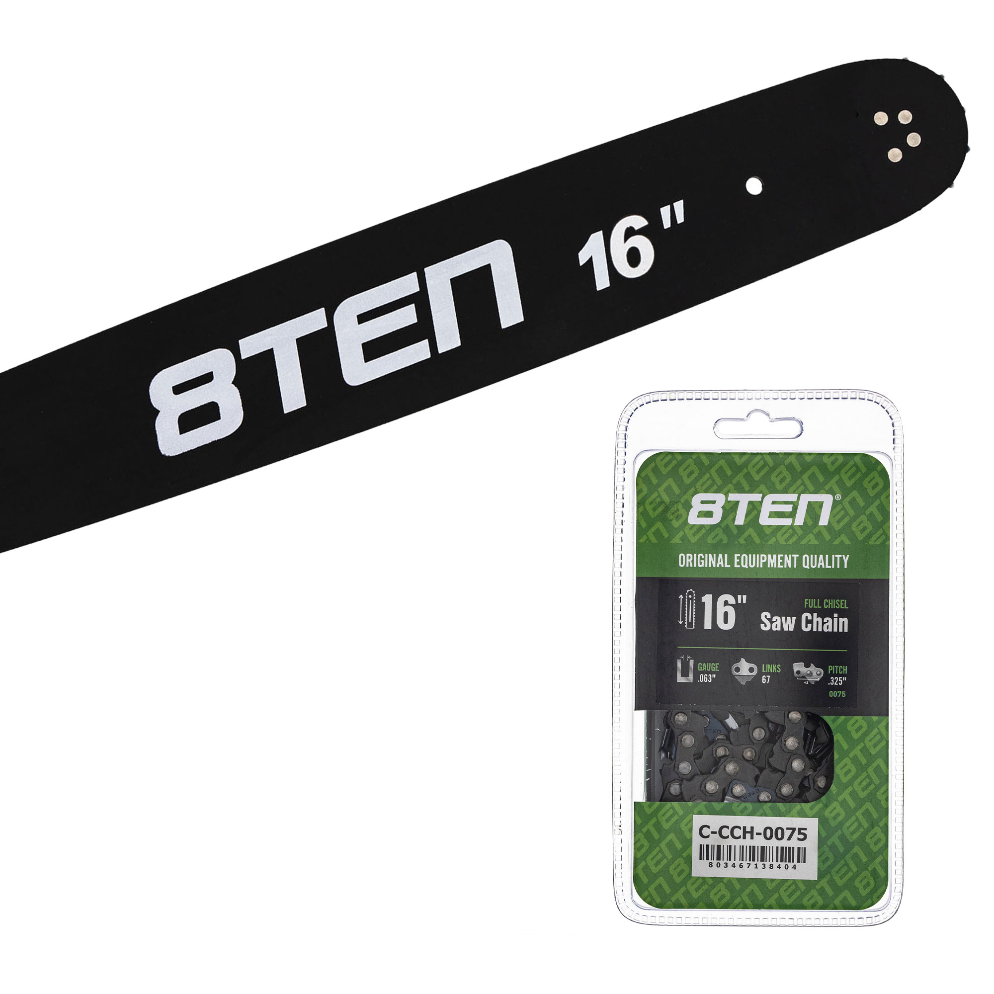 8TEN 16" Chainsaw Bar & Chain .063 13/40 67DL for Stihl 066 Solo ...