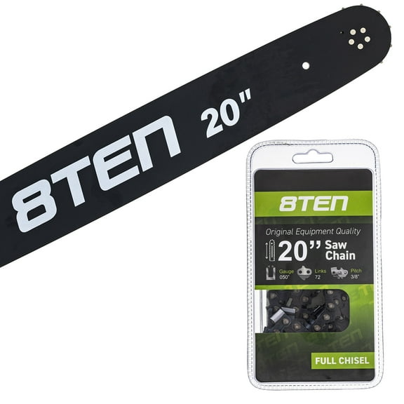 8TEN 20" Chainsaw Bar & Chain .050 3/8 72DL for Husqvarna 33RS72E MK1010418
