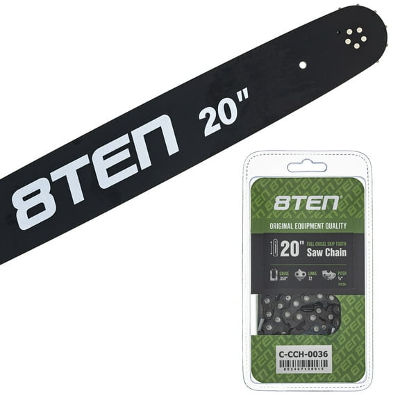 8TEN 20" Chainsaw Bar & Chain .050 3/8 72DL for Husqvarna Jonsered MK1010420