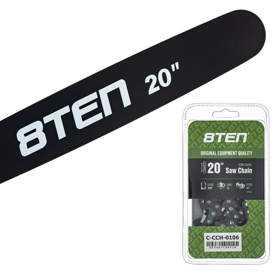 8TEN 20" Chainsaw Bar & Chain .058 3/8 72DL for Husqvarna Echo MK1010389