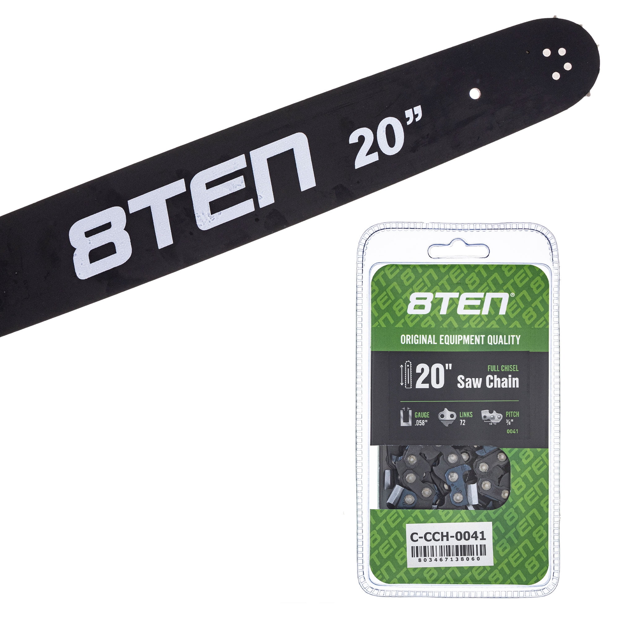 8TEN 20" Chainsaw Guide Bar & Chain .058 3/8 72DL for Makita Efco ...