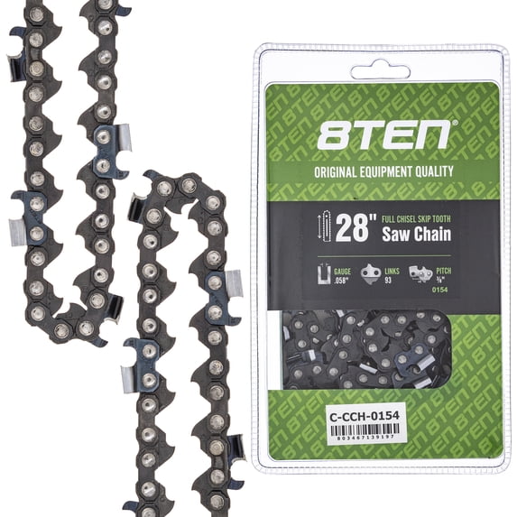 8TEN 28 inch Chainsaw Chain .0583/8 Pitch 93 DL Full Chisel Skip Tooth 1 Chain 810-CCC2376H