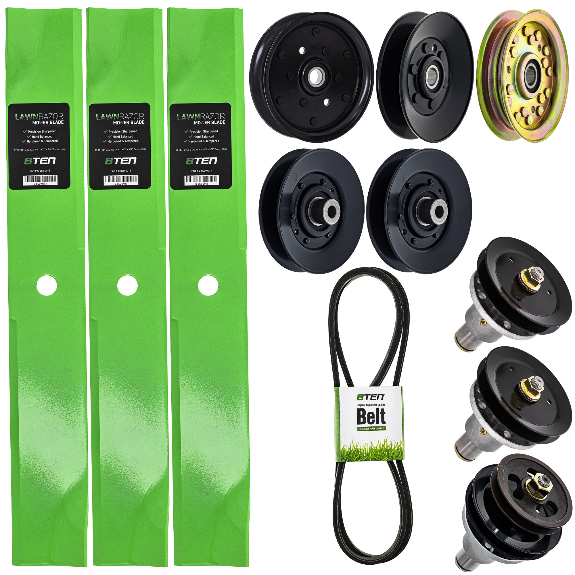 8TEN Blade Spindle Belt Idler Kit for Exmark 1032329 1613098 52inch