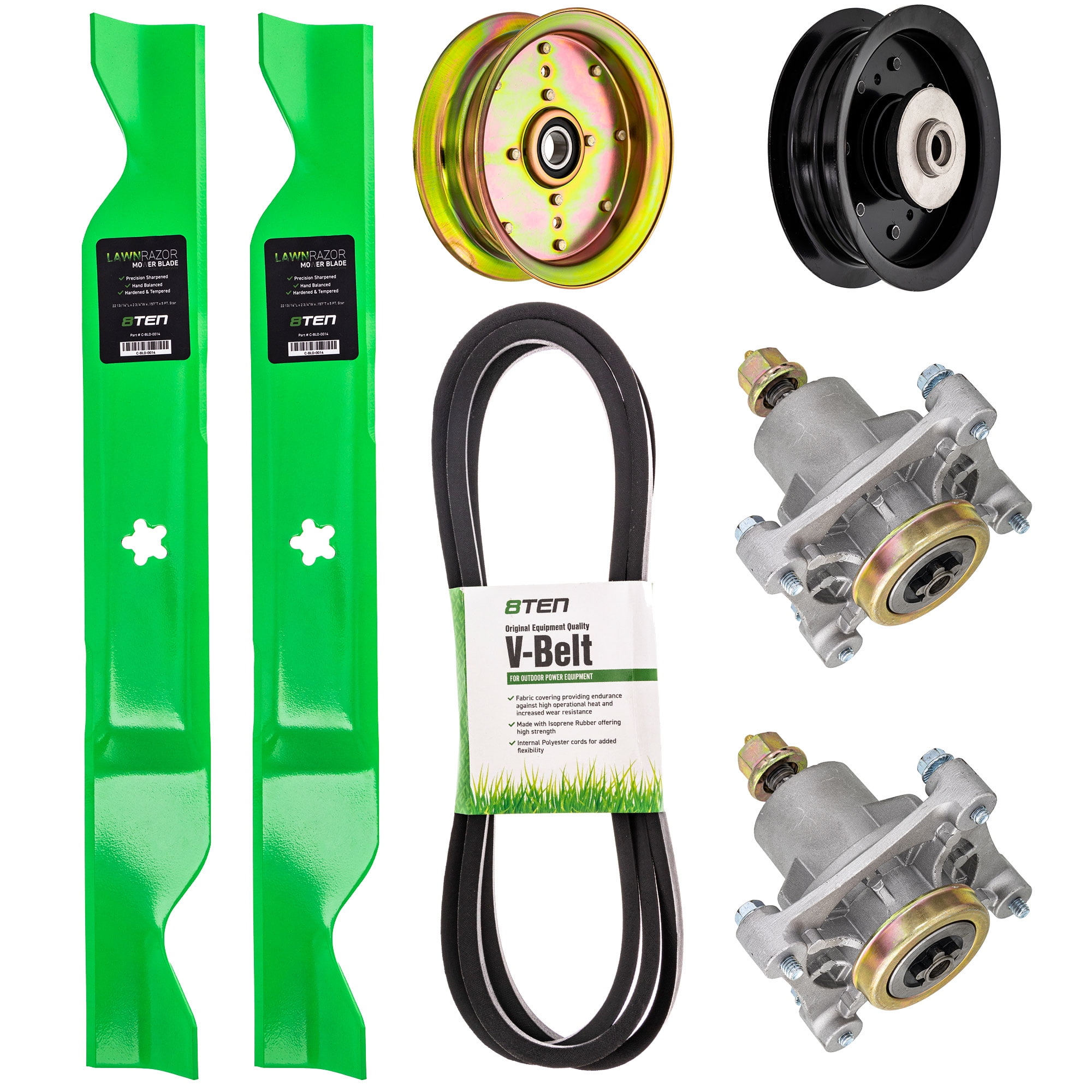 8TEN Blade Spindle Belt Idler Rebuild Kit for Husqvarna 46 inch Deck