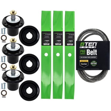 Proven Part 42" Lawn Tractor Deck Service Kit - Mandrel (130794), Blades (138971), Belt (174883)