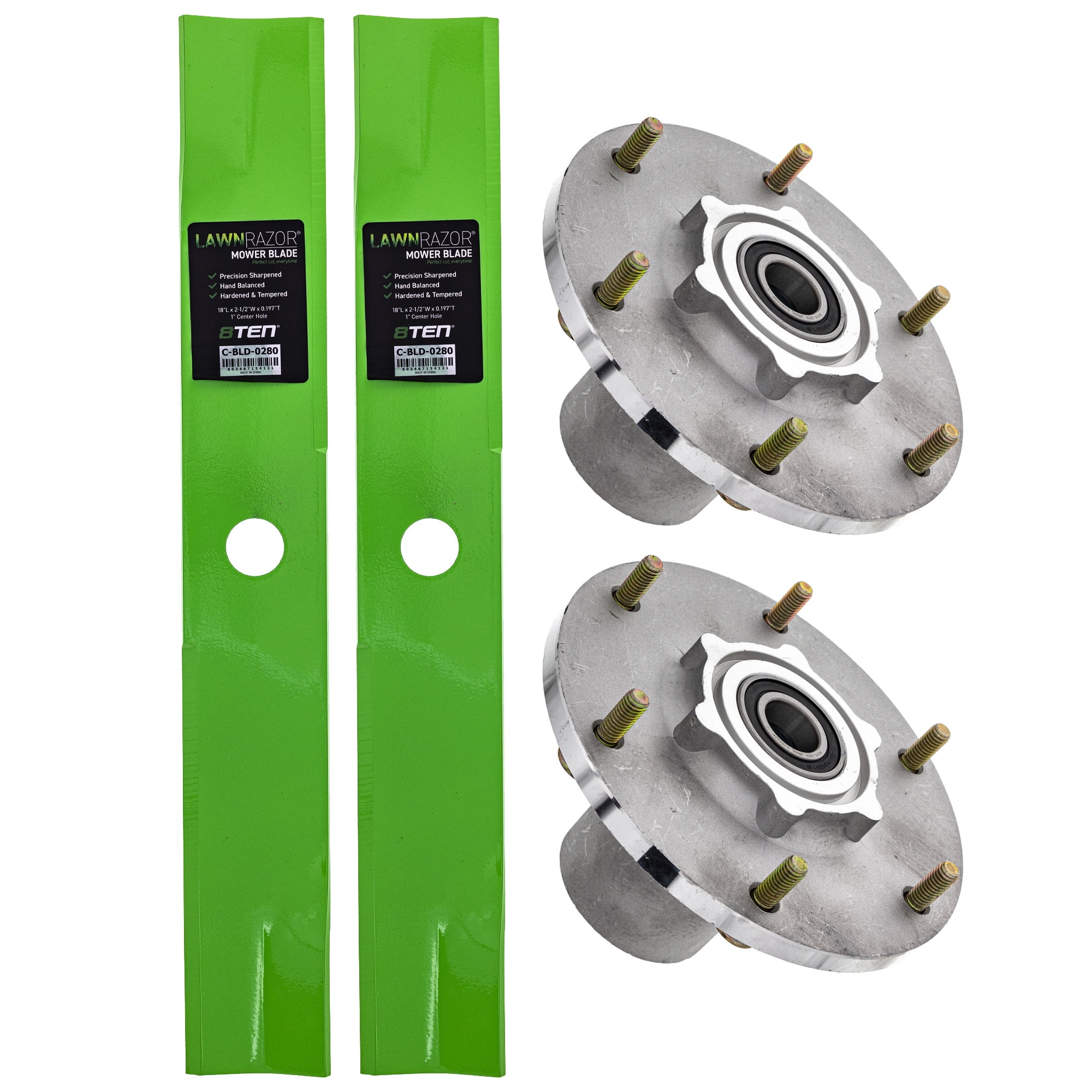 8TEN Deck Rebuild Kit for Exmark 46 inch White Outdoor Yard Machines Yard Man Huskee LT 4600H Blade スピンドル Belt Idler Husqvarna Yth18542 Deck Spindle 8TEN Deck Rebuild Kit For Toro