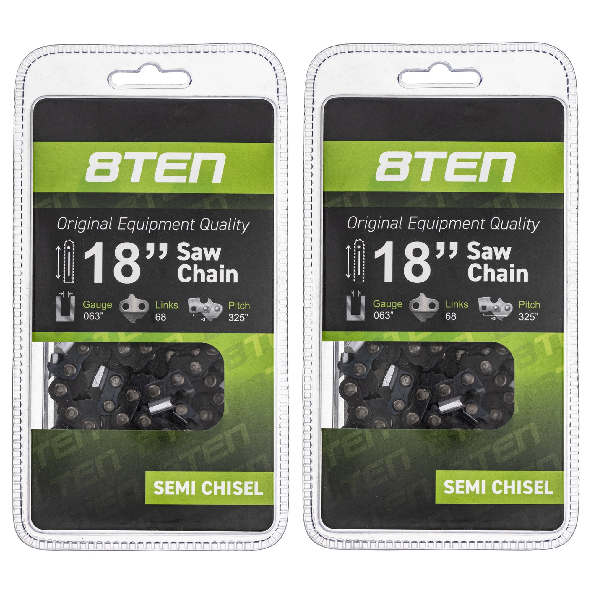 8TEN Chainsaw Bar and 2 Chain 18 inch .063 .325 68DL for Stihl MS 250 ...