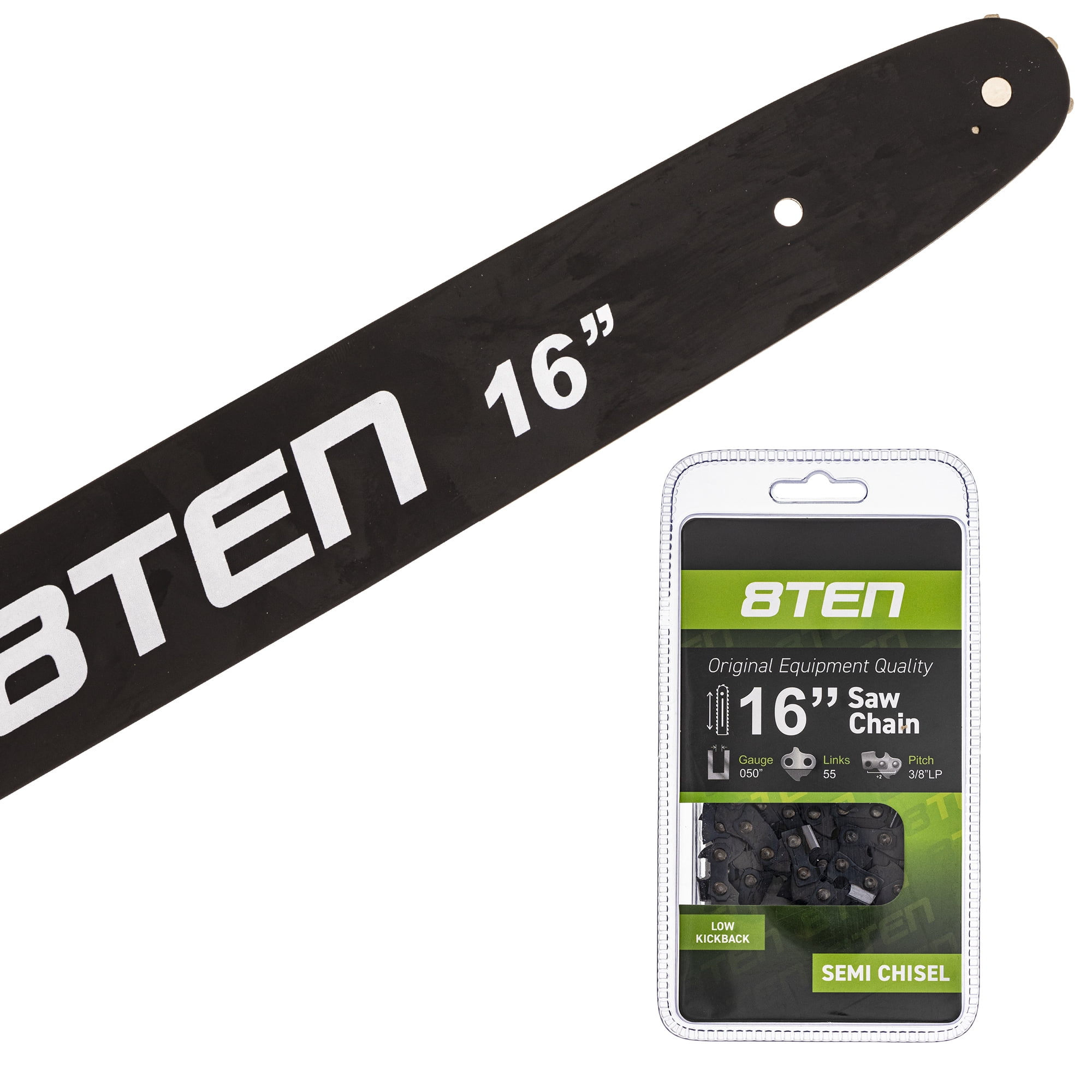 8TEN Chainsaw Bar and Semi-Chisel Chain 16 inch 55DL LP for Stihl MS ...