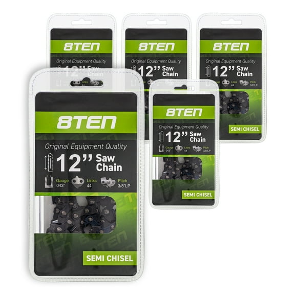 8TEN Chainsaw Chain 12 inch .043 3/8 44DL for Echo Husqvarna Stihl 5 Pack 810-CCC2248H