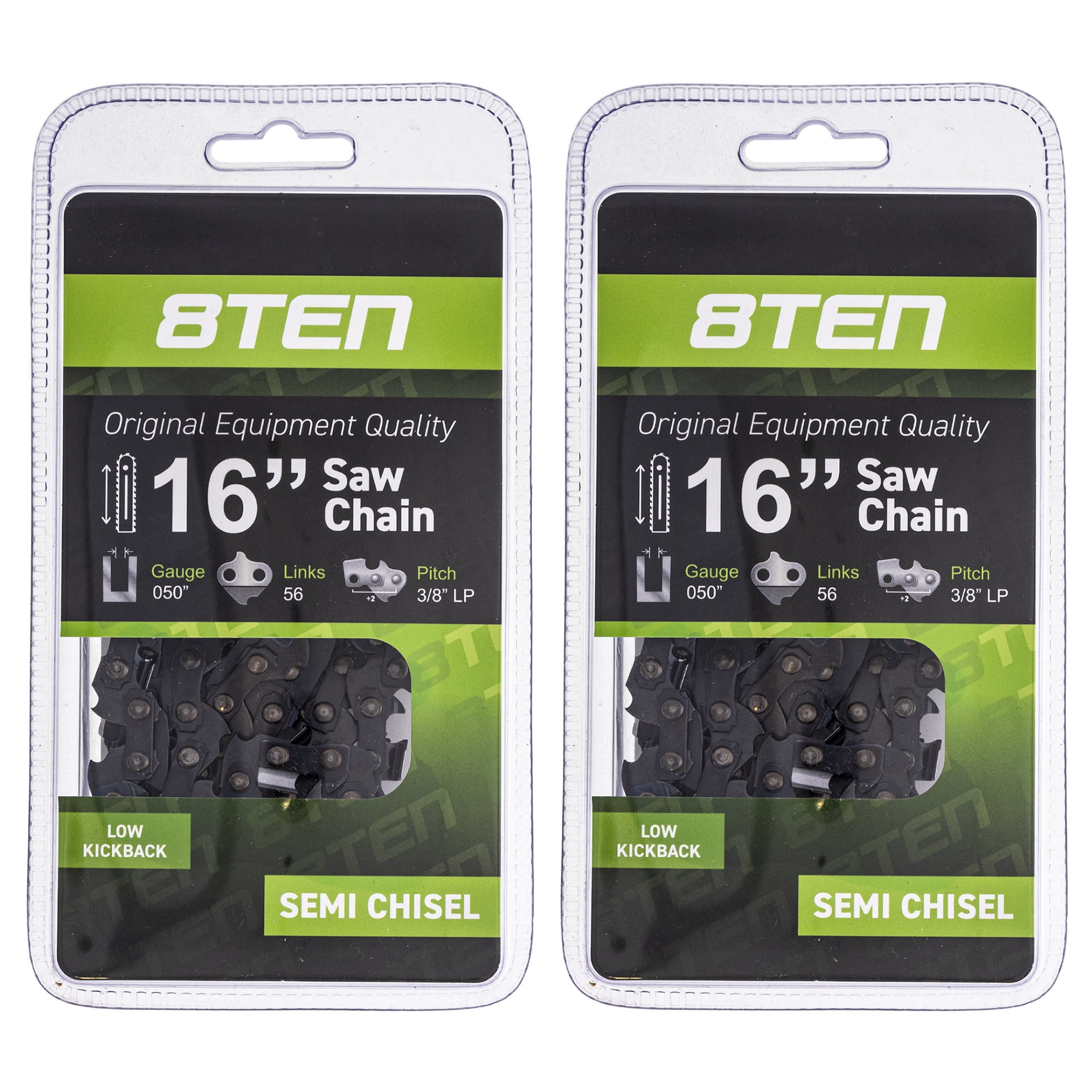 8TEN Chainsaw Chain 16 inch .050 3/8 56 DL for Husqvarna Echo 2 Pack ...