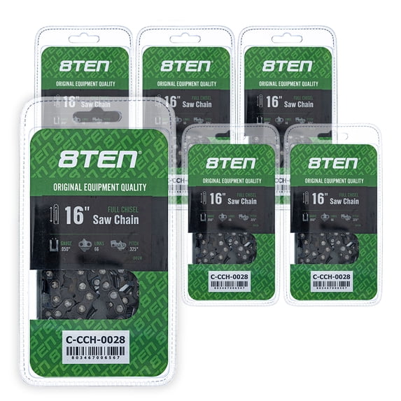 8TEN Chainsaw Chain 16 inch .050 .325 66DL for Jonsered CS2255 5 Pack 810-CCC2240H