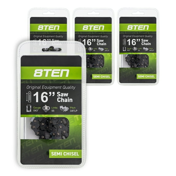 8TEN Chainsaw Chain 16 inch 3/8 Pitch LP for Stihl MS170 MS180 PM400 4 Pack 810-CCC2220H