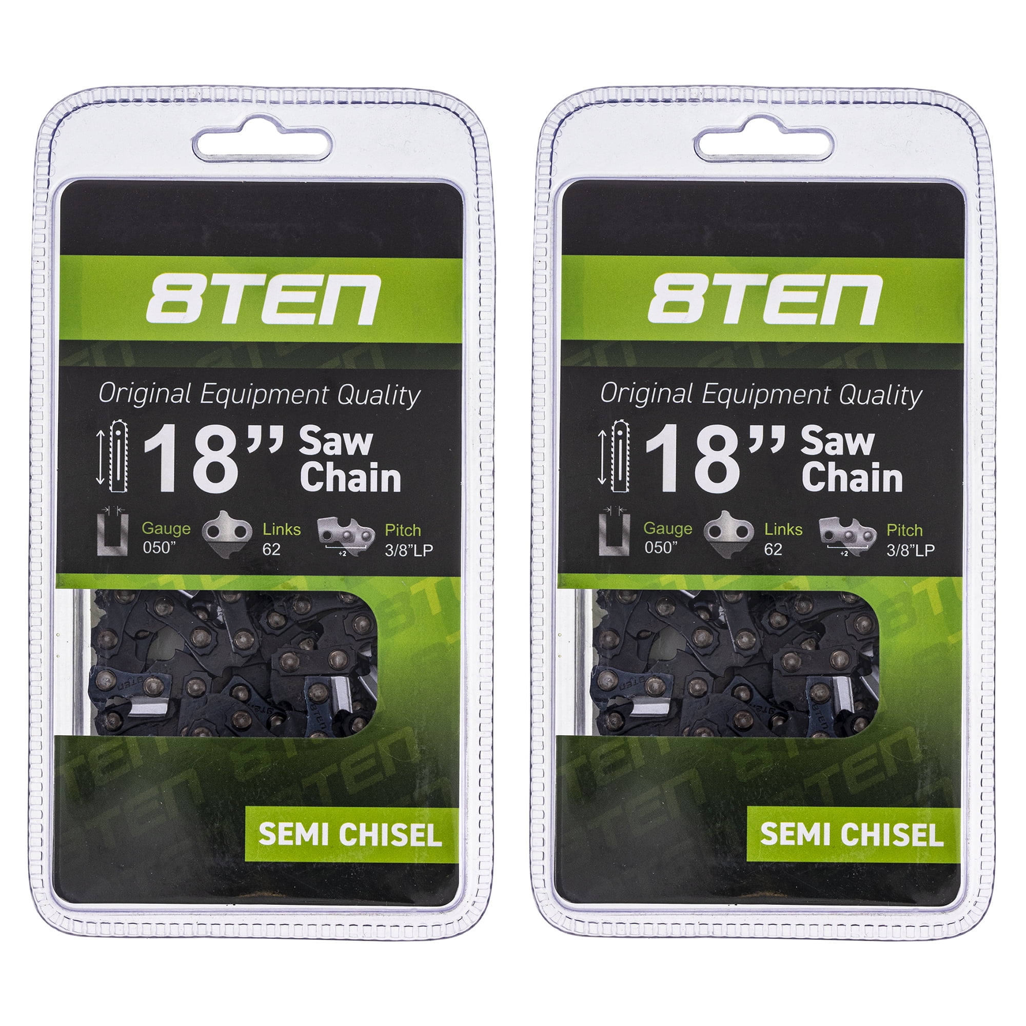 8TEN Chainsaw Chain 18 inch .050 3/8 Pitch 62DL for Husqvarna Stihl 2 ...