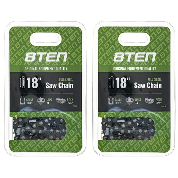 8TEN Chainsaw Chain 18 inch .063 .325 74DL for Stihl MS290 MS260 2 Pack 810-CCC2230H