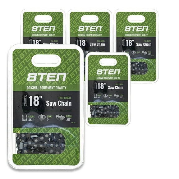 8TEN Chainsaw Chain 18 inch .063 .325 74DL for Stihl MS290 MS260 5 Pack 810-CCC2230H