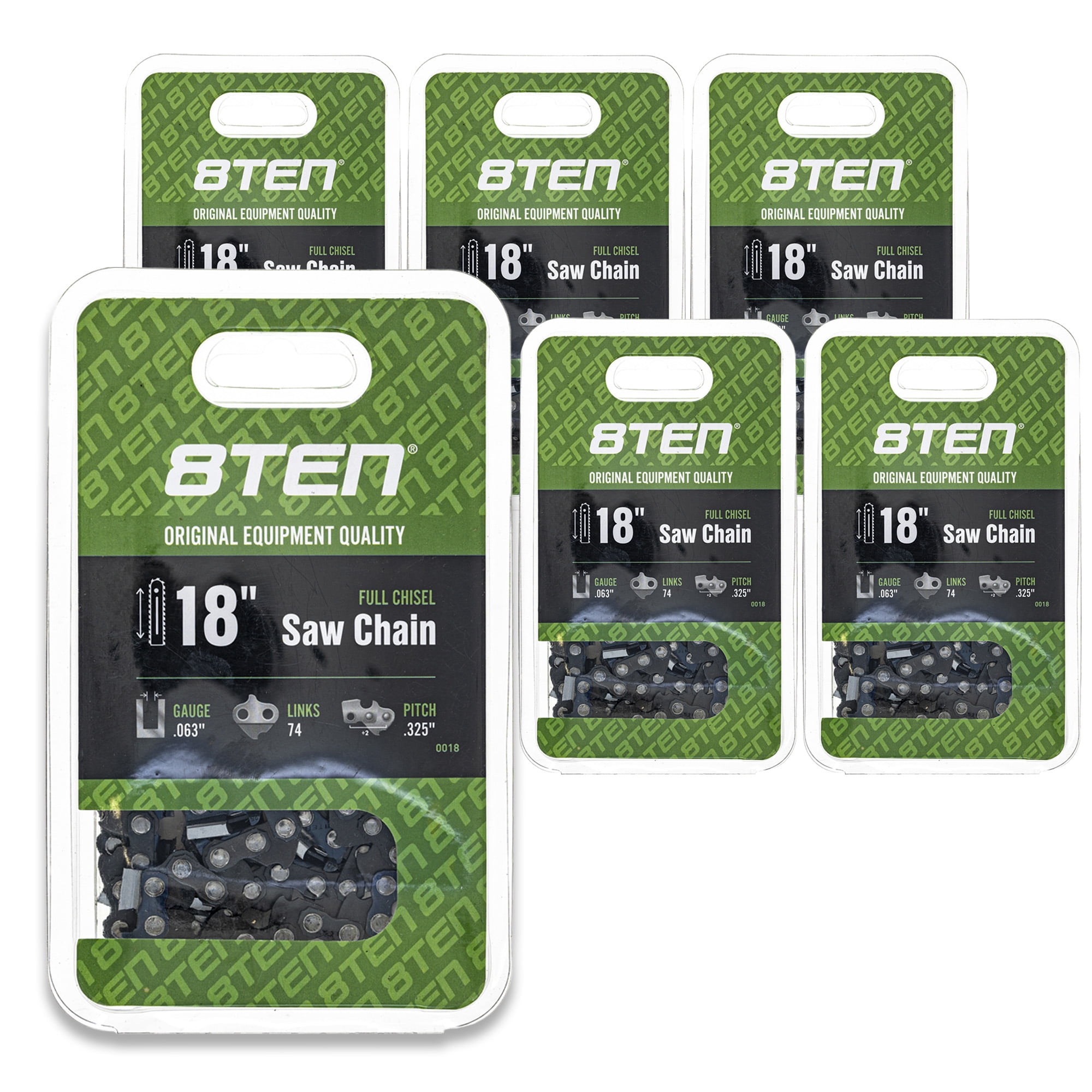 8TEN Chainsaw Chain 18 inch .063 .325 74DL for Stihl MS290 MS260 6 Pack ...