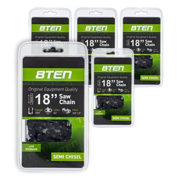 8TEN Chainsaw Chain 18 inch 3/8 Pitch for Poulan Jonsered Husqvarna 5 Pack 810-CCC2228H