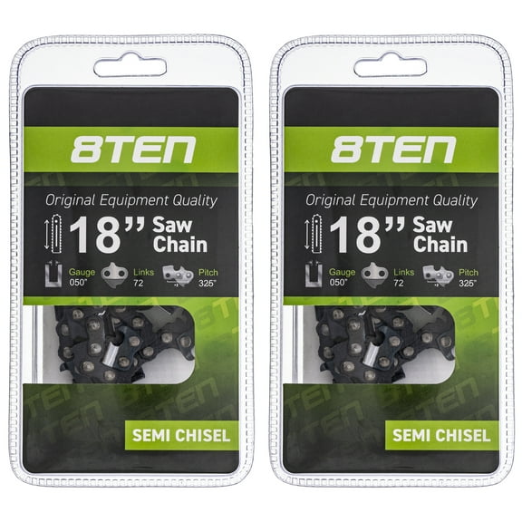 8TEN Chainsaw Chain 18 inch .325 Pitch for Husqvarna Poulan 2 Pack 810-CCC2223H