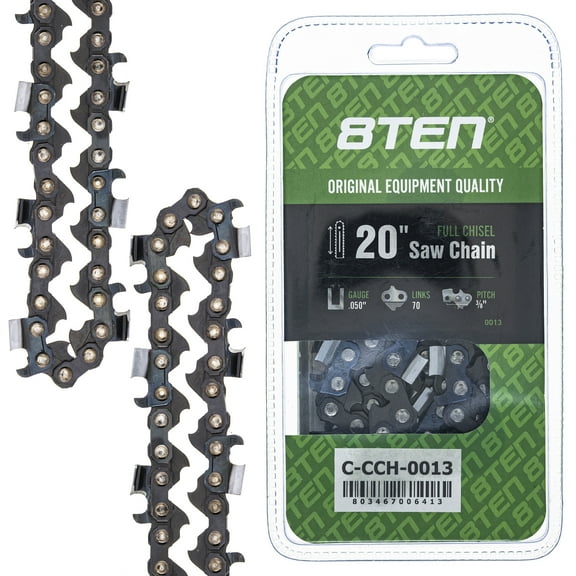 8TEN Chainsaw Chain 20 inch 3/8 Pitch 70 DL for Echo Poulan Husqvarna 810-CCC2235H