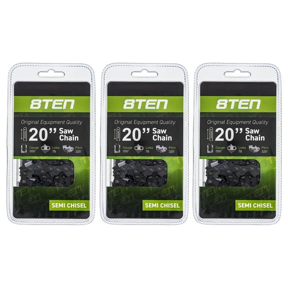 8TEN Chainsaw Chain 20 inch .325 Pitch for Husqvarna 240 Jonsered 3 Pack 810-CCC2229H