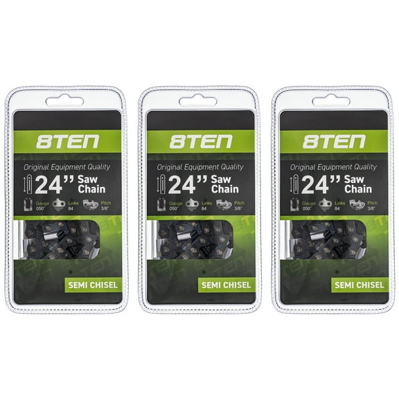 8TEN Chainsaw Chain 24 inch .050 3/8 84DL for Poulan Stihl Husqvarna 3 Pack 810-CCC2252H