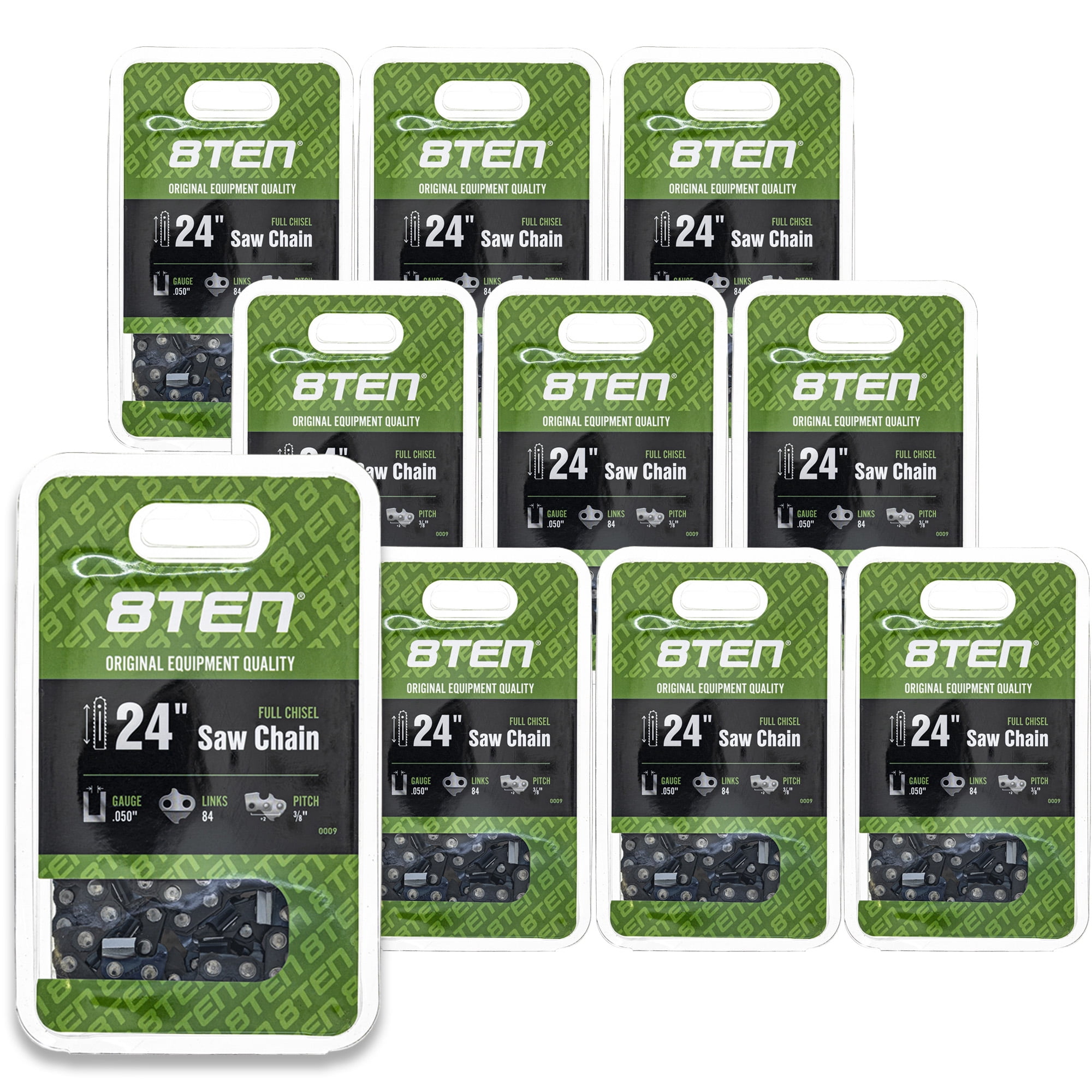 8TEN Chainsaw Chain 24 inch 3/8 Pitch for Stihl Husqvarna 10 Pack 810 ...