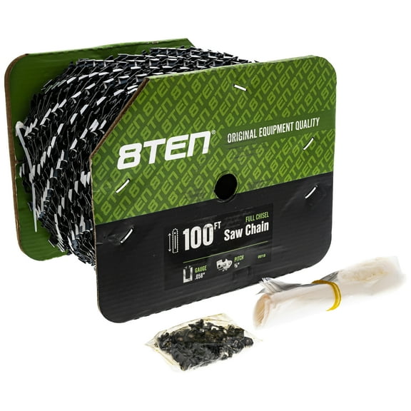 8TEN Chainsaw Chain Bulk Reel Full Chisel 100 Foot .058 3/8 Pitch 810-CCC2230R