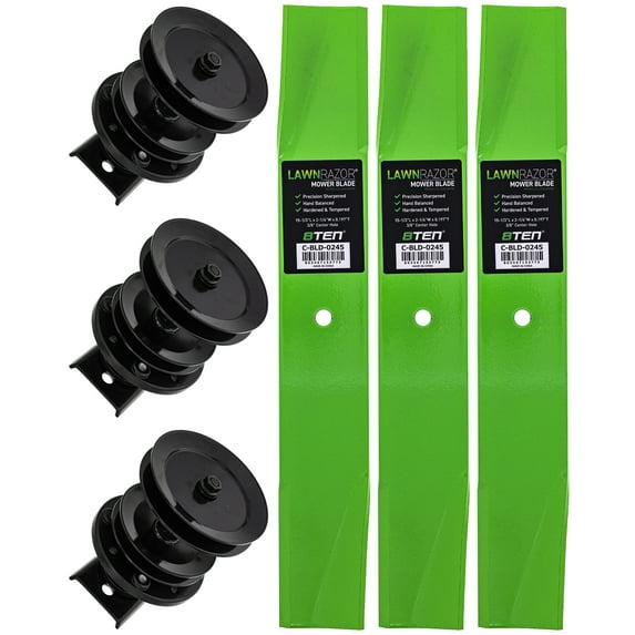 8TEN Spindle Medium Lift Blade Kit for AYP Husqvarna 44 inch 532121705 MK1002248