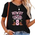 thumbnail image 1 of 8Th Birthday Girls Cowgirl Howdy Western Themed Birthday T-Shirt, 1 of 5
