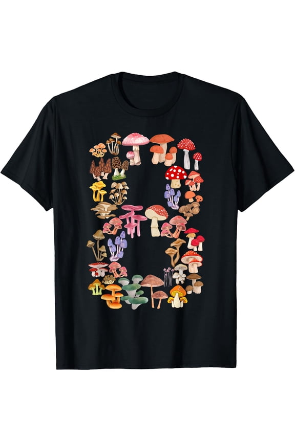 8Th Birthday Mushroom Themed 8 Years Old Boys Girls T-Shirt Size S-5XL