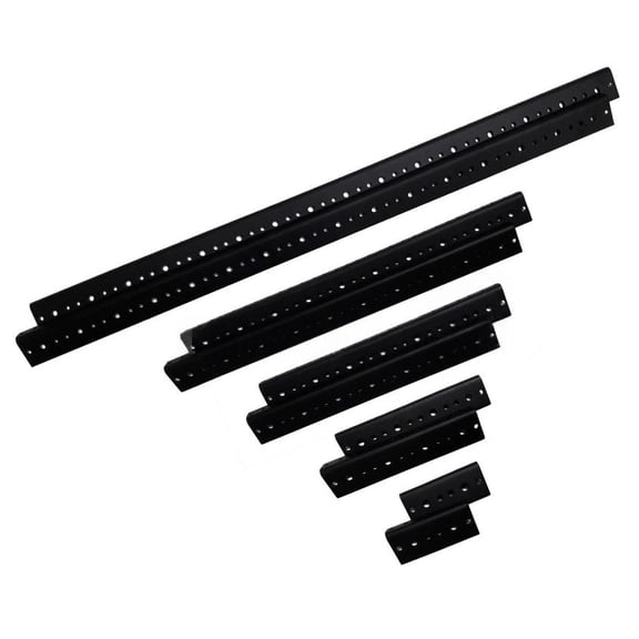 8U (14") Steel Rack Mount Rail Pair 10-32 Threaded (for Road Cases, Amps, Mixers)