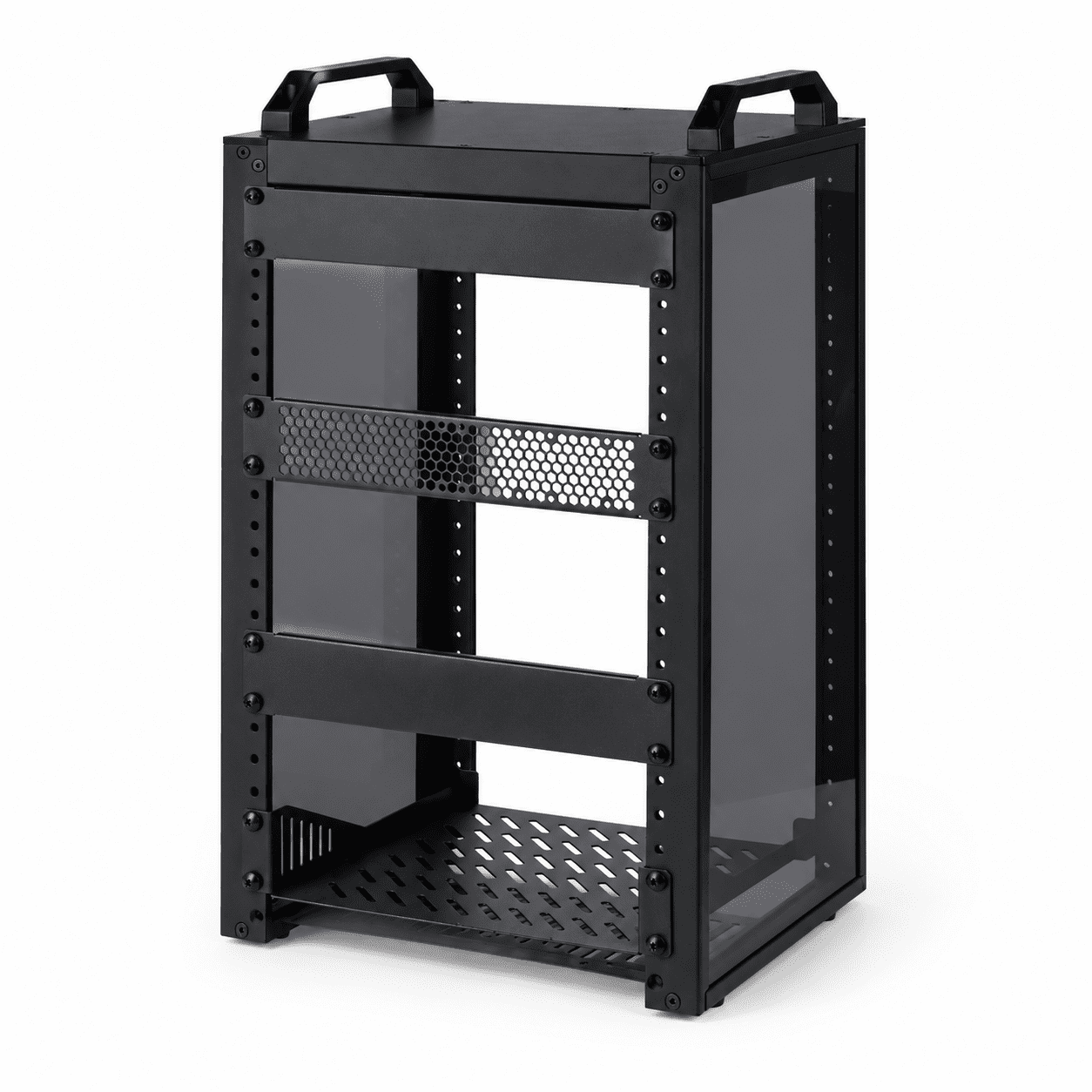 Netwprk Racks Accessory 8U Mini Server Network Rack, 10 Inch Width, Black Aluminum Alloy ...