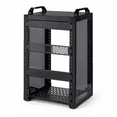 8U Mini Server Network Rack, 10 Inch Width, Black Aluminum Alloy ...