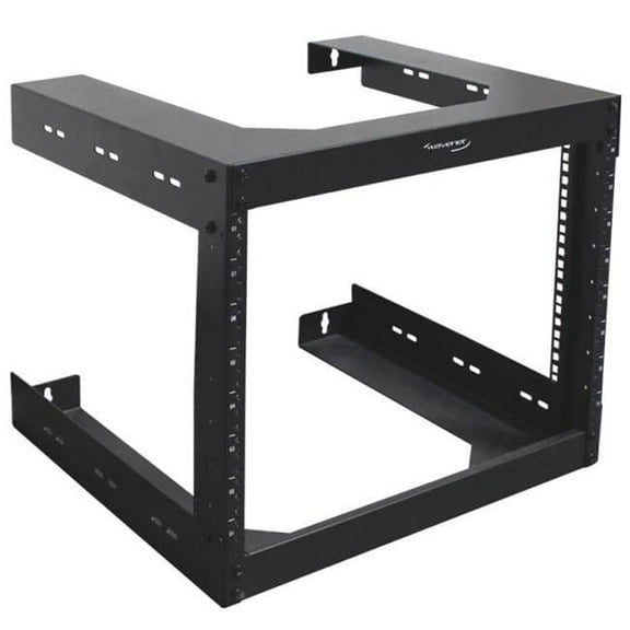 8U Wall Mount 18 in. Deep Open Frame Server Room Rack for 19 in. Network Data Computer Equipment, Black