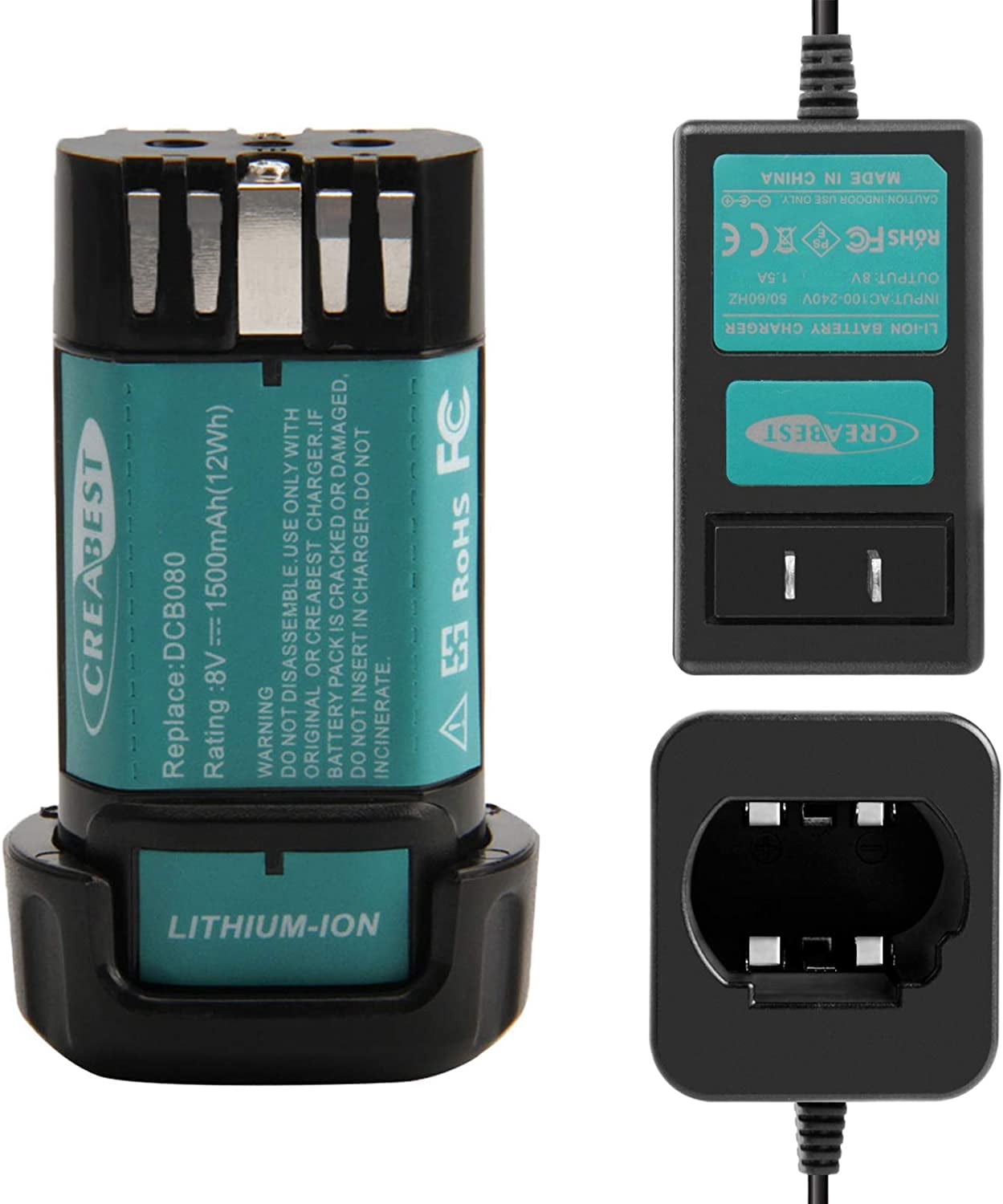 Dcb080 8V 1500mAh Li-ion y Compatible with Dewalt DCB080 DW4390 DCF680N1 ...