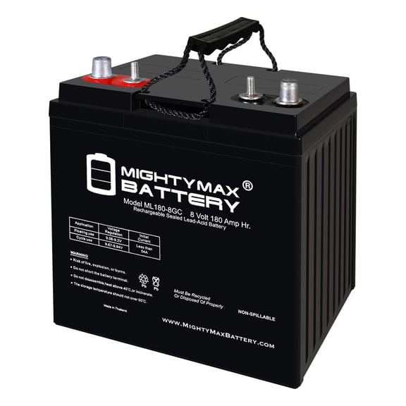8V, 180Ah, AGM, Dual Terminal, Replacement Battery Compatible with Aircraft Tug and Truck