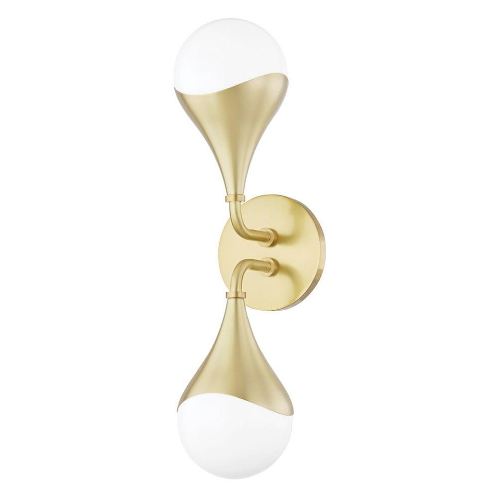 Ariana Aged Brass Dual-Light Dimmable Bath Sconce
