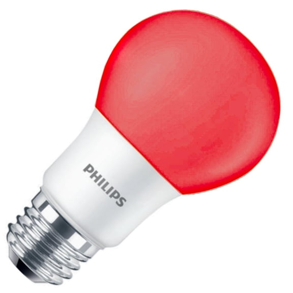 8W A19 Medium Base Non-Dimmable Red LED Light Bulb